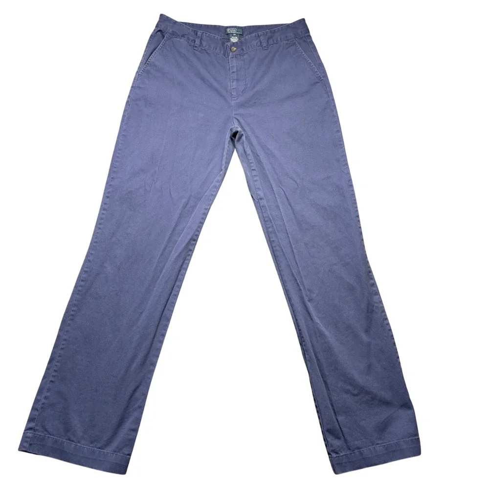 Polo Ralph Lauren‎ Pants Boys 20 Blue Chino Straight Leg Cotton Twill 30 Waist